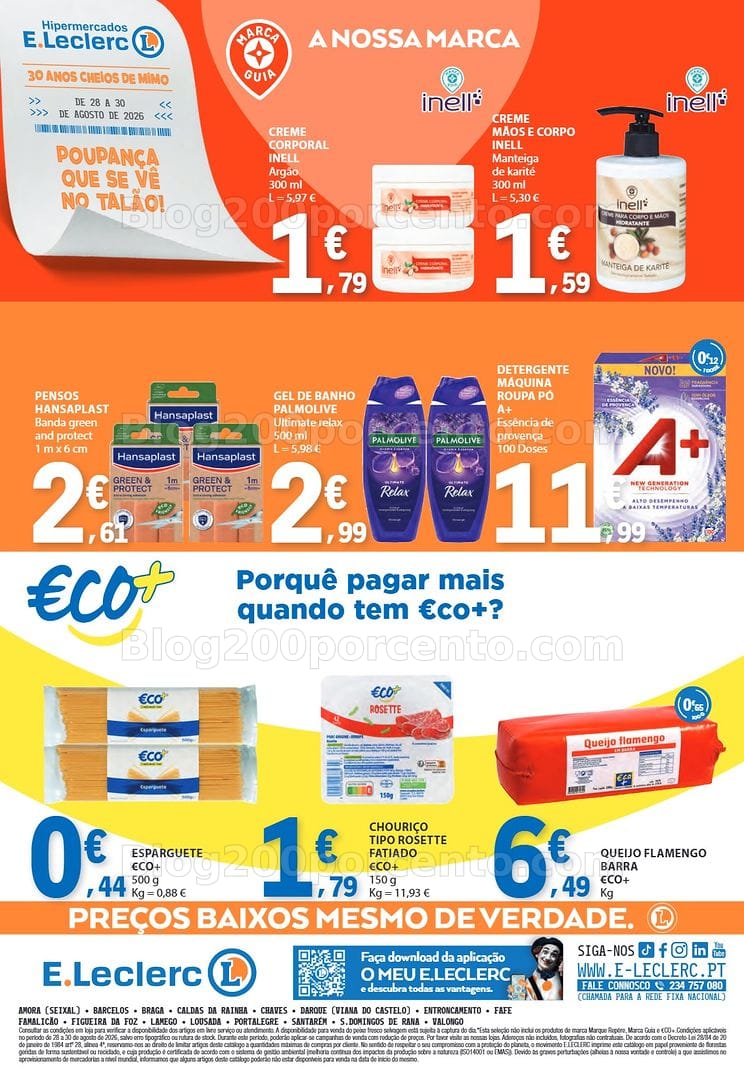 Antevisão Folheto E-LECLERC Promoções Fim de Semana - 28 a 30 agosto